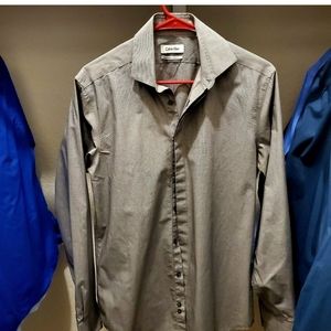 Calvin Klein grey non iron slim fit button down